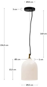 Elefántcsont színű függőlámpa ø 15 cm Shenli – Kave Home