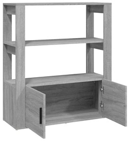 szürke sonoma színű szerelt fa tálalószekrény 80x30x90 cm