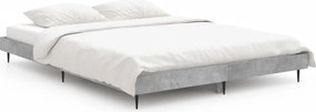 vidaXL betonszürke szerelt fa ágykeret 135 x 190 cm