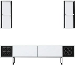 Tévés szekrény polcokkal Line White and Black