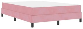 Boxspring ágy matraccal Rózsaszín 140 x 190 cm Bársony