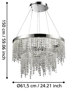 Eglo 39281 - LED dimmelhető csillár zsinóron ANTELAO LED/45W/230V