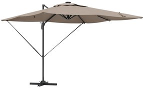 Cantilever Roma Napernyő LED-fénnyel - Taupe (286 x 285 x 270 cm) - Alumínium