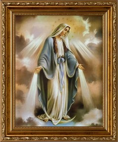 Vászonkép 31x26 Szeplőtelen Mária Szűzanya Arany Díszített Keret