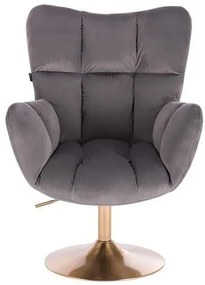 HR650N Grafit modern velúr szék arany lábbal