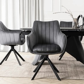 Szürke Bársony Forgószék MUMBAI 2