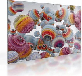 Festett gömbök képe (üvegen) (70x50 cm)