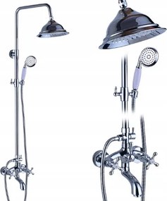 Zuhanyszett Esőztetővel Kifolyócsővel Króm