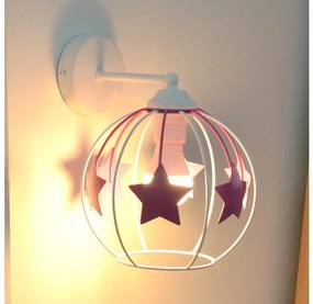 Helam Gyermek fali lámpa STARS 1xE27/15W/230V rózsaszín/fehér HE1682