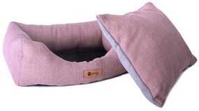 PETSY CONNIE poliészter kutyafekhely - pink-szürke - 90 cm (*)