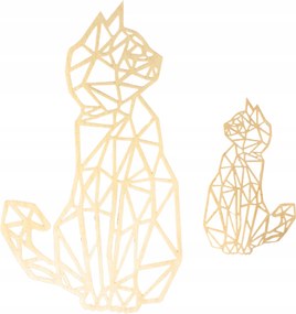 Fa Fali Dekoráció Macskák Geometrikus Nagy És Kicsi 53CM És 27CM