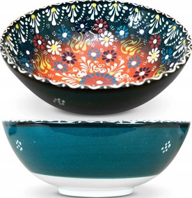 Tál Salátás Tál Kerámia Kézzel Festett Gyönyörű Nagy 1,5L 21cm