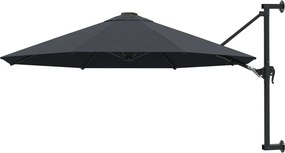 vidaXL antracitszürke falra szerelhető napernyő fémrúddal 300 cm