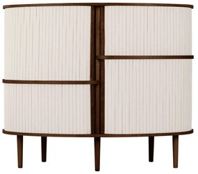 Barna-bézs szekrény tolóajtóval, tölgyfa dekorral 120x100x50 cm Audacious – UMAGE