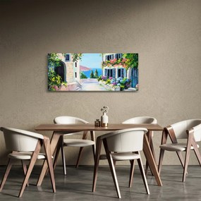 Kép - görög utca, olajfestmény (120x50 cm)