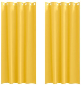 Függönyök függönyökkel 2 pcs mustársárga 260x140cm Poliészter