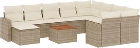 vidaXL 11 részes bézs polyrattan kerti ülőgarnitúra párnákkal