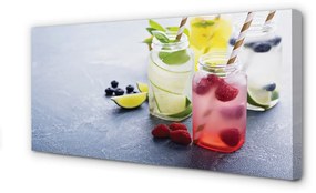 Canvas képek Cocktail málna lime citrom 100x50 cm