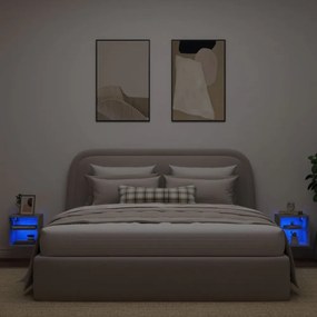 2 db betonszürke fali TV-szekrény LED-ekkel 30 x 28,5 x 30 cm