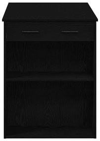 íróasztal fiókkal polccal fekete tölgy 102x62x77,5cm gépelt fa