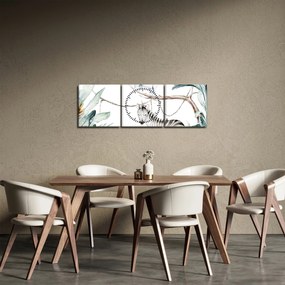 Kép - egzotikus állatok (órával) (90x30 cm)