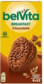 Keksz, 6x50 g, BELVITA Jó reggelt, kakaós (KHE428)
