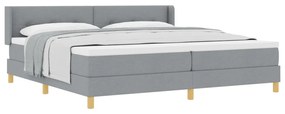 Boxspring Ágy Matracból, világosszürke - 200 x 200 cm Szövet