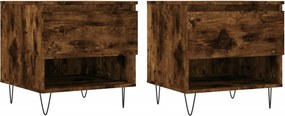 vidaXL 2 db füstös tölgy szerelt fa dohányzóasztal 50 x 46 x 50 cm