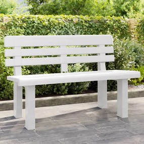 Fehér polipropilén kerti pad 110 x 52 x 71 cm