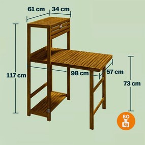 3 részes kerti szett CASARIA® akácfából - összecsukható asztal + 2 szék