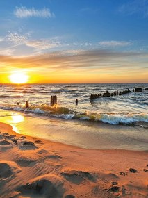 Fotótapéta Függőleges tenger tengerpart falfestmény Ragasztó Ajándék 184 x 254