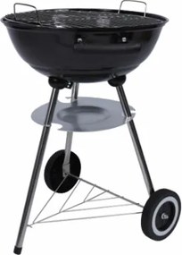 Kompakt faszenes golyósgrill  hőmérővel fekete