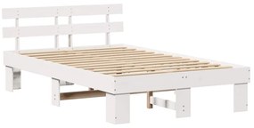 Ágykeret fejtámlával Fehér 120 x 190 cm