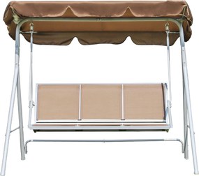 Outsunny 3 személyes kertihinta állítható napernyővel, lélegző háttámlával és fémszerkezettel teraszra, erkélyre, 240 kg teherbírással 171,2x108,x154