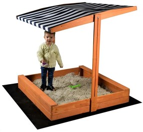 Fa homokozó árnyékoló tetővel Baby Mix 120x120 cm kék-fehér