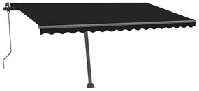 antracitszürke szélérzékelős és LED-es napellenző 450 x 300 cm