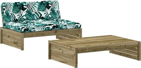 vidaXL 2 részes impregnált fenyőfa kerti ülőgarnitúra párnával