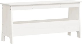 vidaXL tömör fenyőfa előszobai pad fehér 100 x 28 x 45 cm