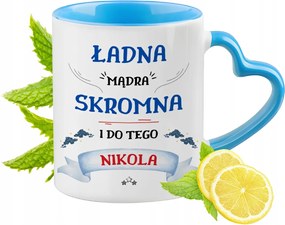 Nikola Kék Bögre Szív Alakú Füllel Kávé Ajándék