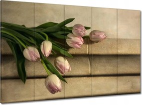 Vászonkép 100x70 Rózsaszín tulipán csokor