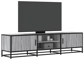 szürke sonoma színű szerelt fa és fém TV-szekrény 160x35x41 cm