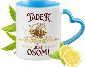 Tádé Kék Bögre Szív Alakú Füllel Kávé Ajándék