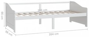 fehér 3 személyes tömör fenyőfa kanapéágy 90 x 200 cm