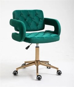 HR8403K Sötétzöld modern velúr szék arany lábbal
