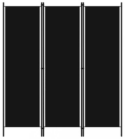 Fekete 3 paneles paraván 150 x 180 cm