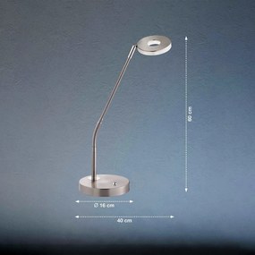 Fischer & Honsel modern asztali lámpa dent nikkel fhl50062