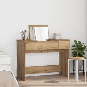 fésülködőasztal tükörrel Kézműves tölgy 100x45x76 cm