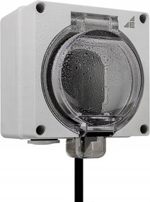 Elektro-Plast IP66 szürke vízálló fali aljzat (dugalj)