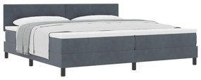Boxspring Ágy Mattal Sötétszürke 200x200 cm Bársonyos