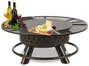 Rosario, 3 az 1-ben tűzrakóhely, Ø 120 cm, 70 cm grill, asztallap, acél